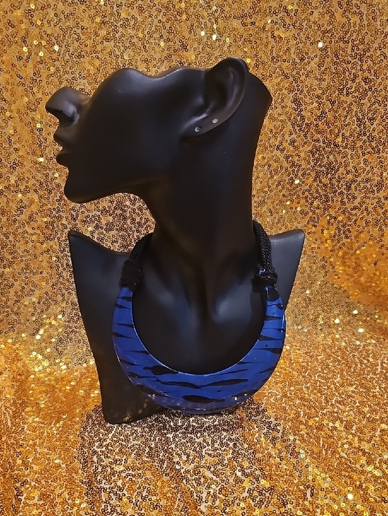 Jewelry - Blue And Black Necklace Zebra